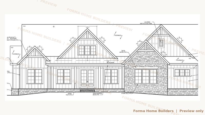 The Tidewater front elevation, a two-story new home by Forma Home Builders